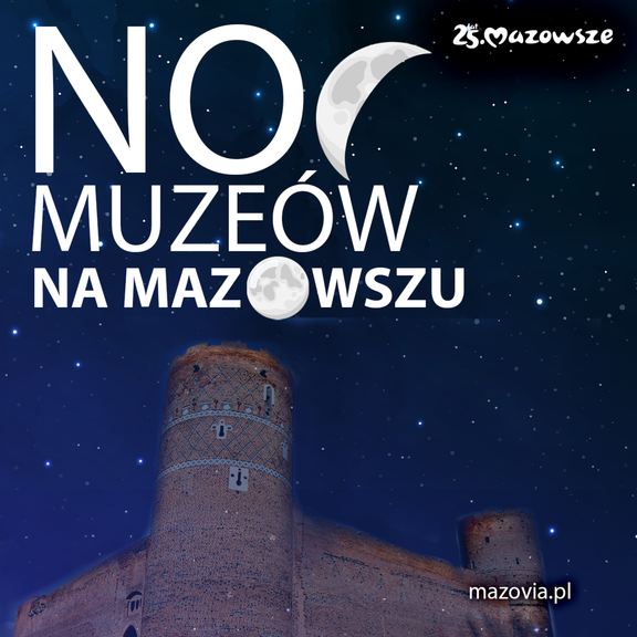 grafika z tekstem Noc muzeów na Mazowszu