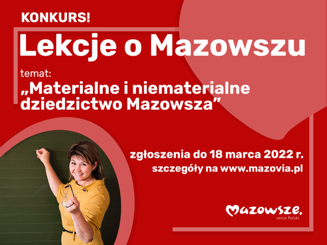 Infografika promująca szóstą edycję konkursu Lekcje o Mazowszu.