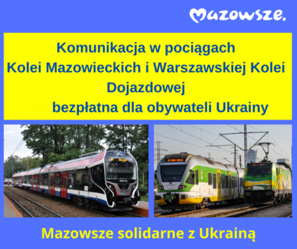 Do 25 marca bezpłatne przejazdy dla obywateli Ukrainy pociągami KM i WKD