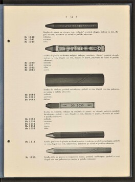 Strona z katalogu ołówków