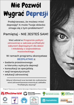 Plakat z informacją o programie profilaktycznym