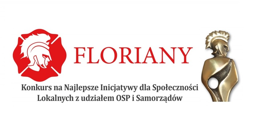 Logo Ogólnopolskiego Konkursu Floriany i część statuetki.