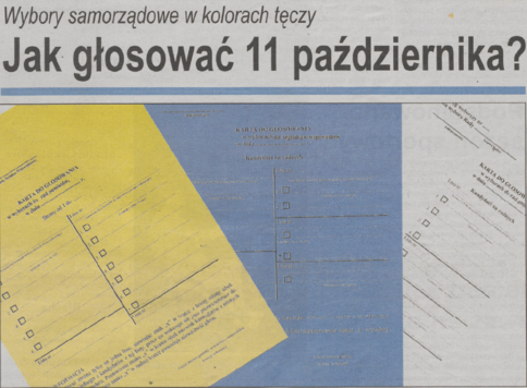 karty do głosowania z 1998 r.
