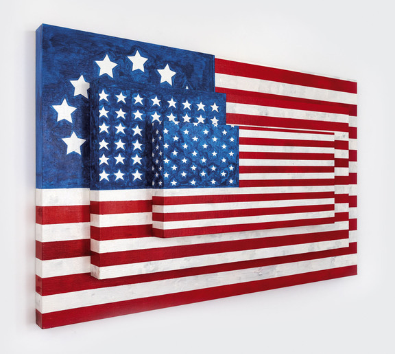 Artystycznie przedstawiona flaga USA