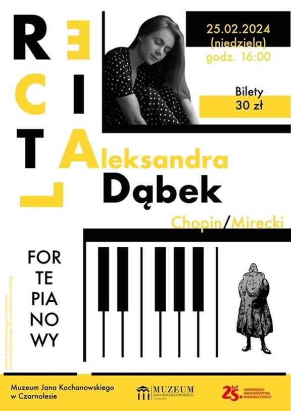 Plakat z zaproszeniem na koncert Aleksandry Dabek