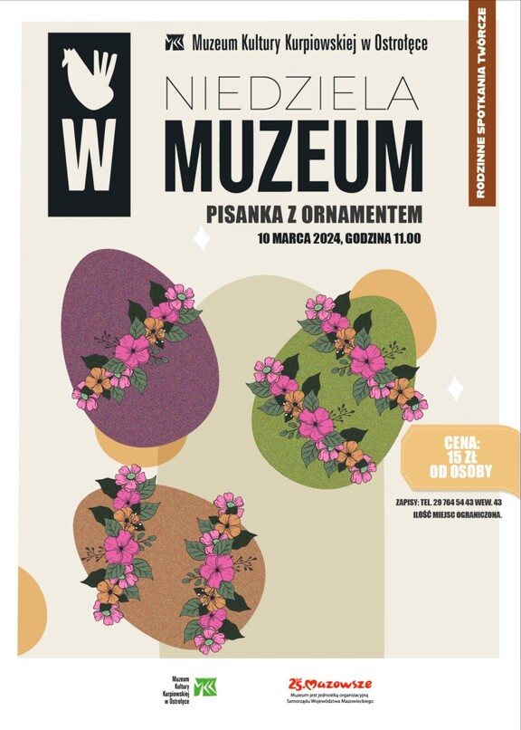 Plakat wydarzenia niedziela-w-muzeum-pisanka-z-ornamentem
